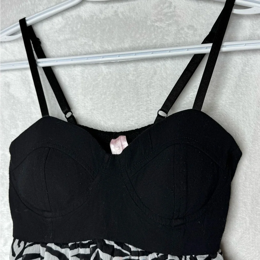 Womens Y2K Babydoll Tank Top 90s Zebra Indie Mob Wife‎ Sheer Edgy Italian Glam